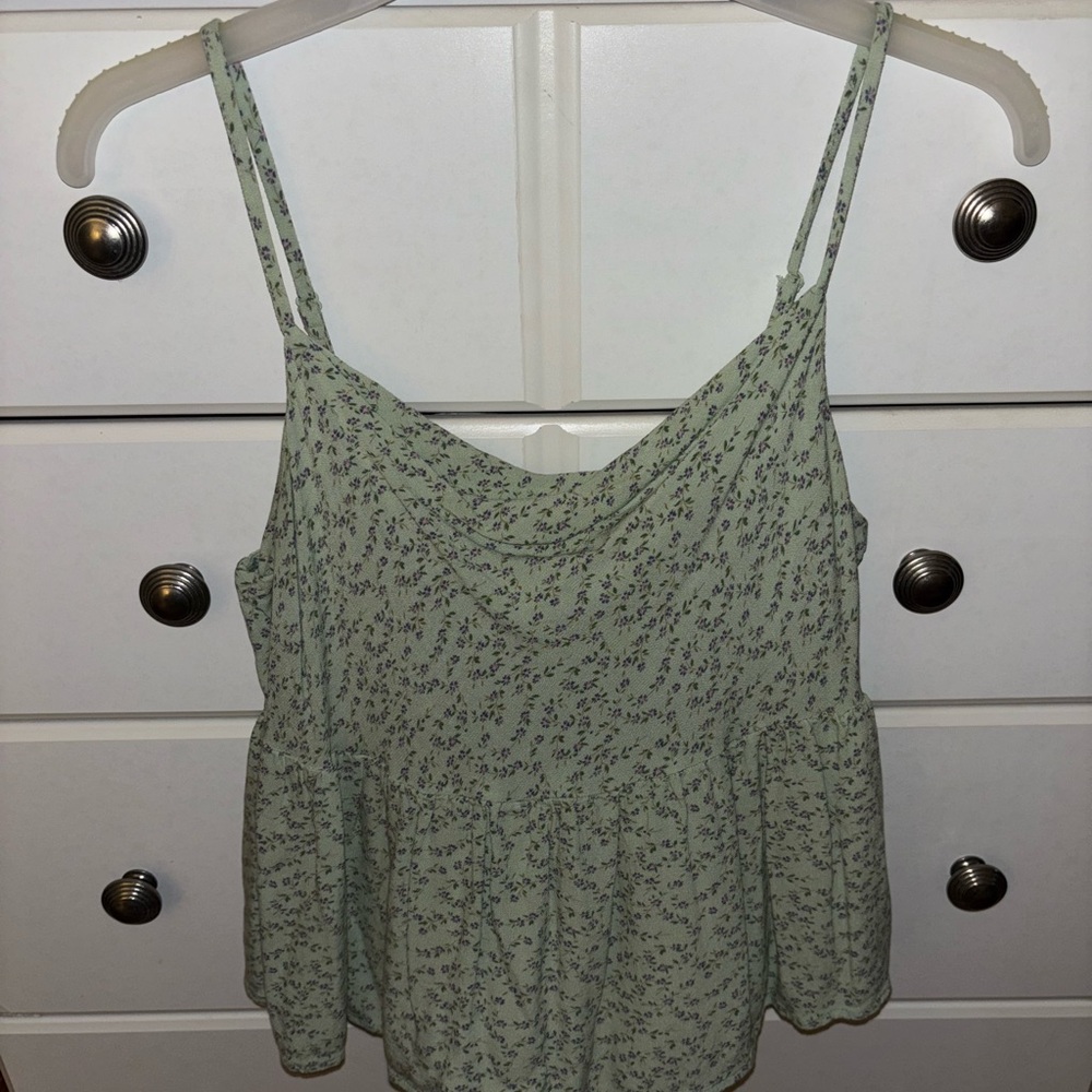 American Eagle Floral Peplum Cami